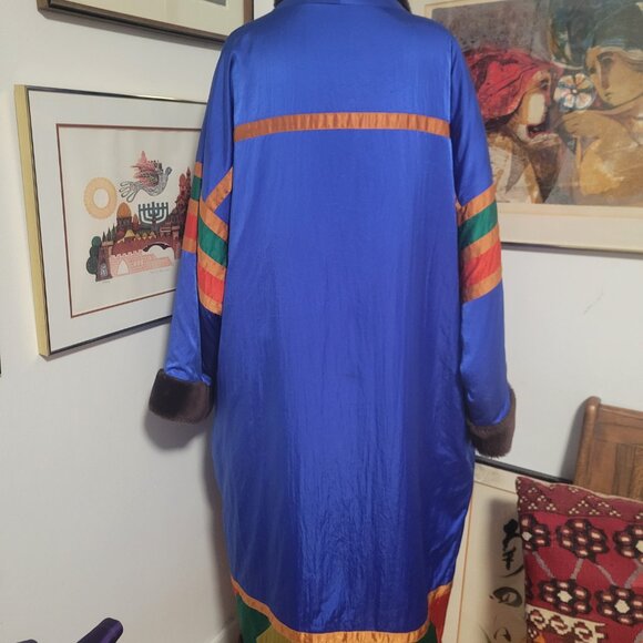 Vintage Plus 80's Oversized Reversible Faux Fur and Acetate Raincoat/Winter Coat - Picture 5 of 10